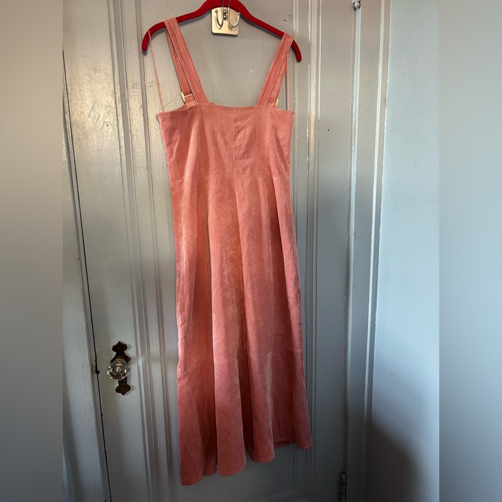 NWT L Finders Prisms Midi Dress in Dusty Pink Pinwale Corduroy - Picture 5 of 8